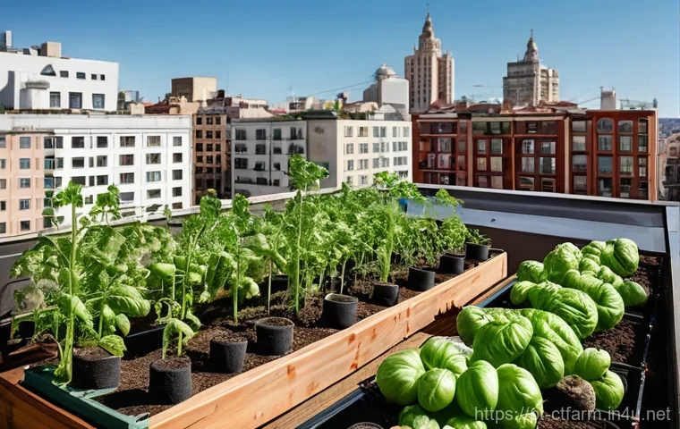 도시농업관리사 시험 접수 방법 - **Prompt:** A vibrant community urban garden thriving on a sunny rooftop in a bustling city reminisc...