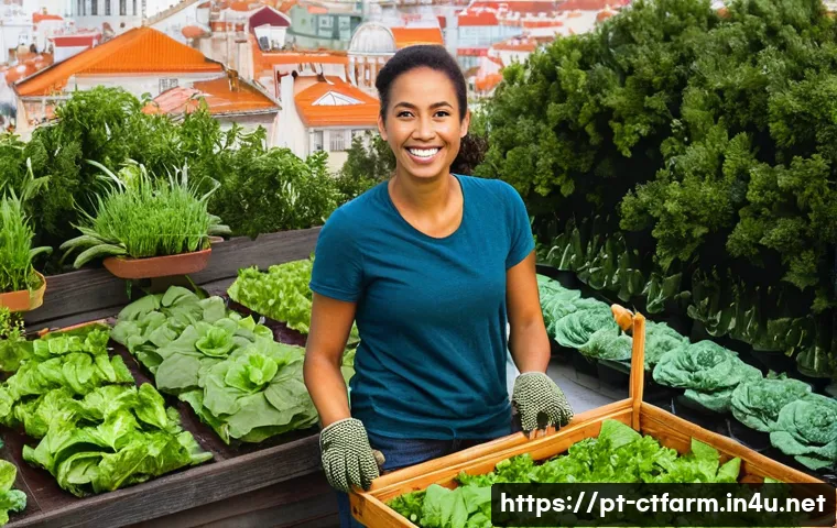도시농업관리사 연봉 및 급여 구조 - **Prompt:** "A radiant, gender-neutral urban farmer in their late 20s or early 30s, with a warm smil...