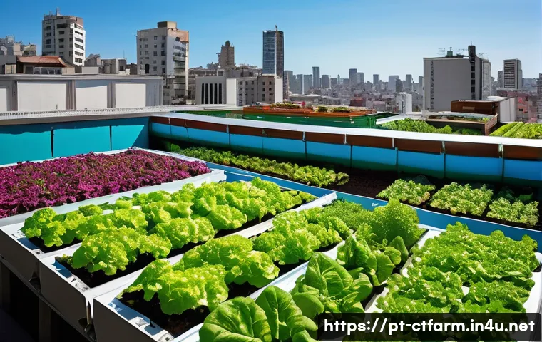 도시농업관리사와 교육 사업 기회 - A vibrant urban rooftop garden in a Brazilian city, showcasing lush vertical vegetable gardens with ...