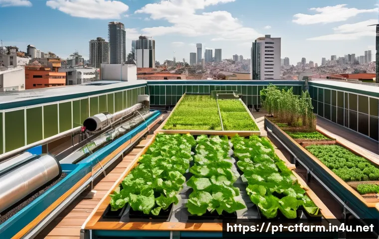 도시농업관리사 시험 합격 꿀팁 - A vibrant urban rooftop garden scene in a Brazilian city during daylight, showcasing diverse urban a...